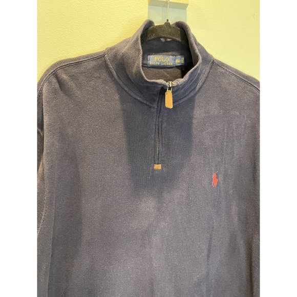 Polo Ralph Lauren Sweater Men's XL Large Pullover Ribbed 1/4 Zip Pony Logo - Picture 2 of 6